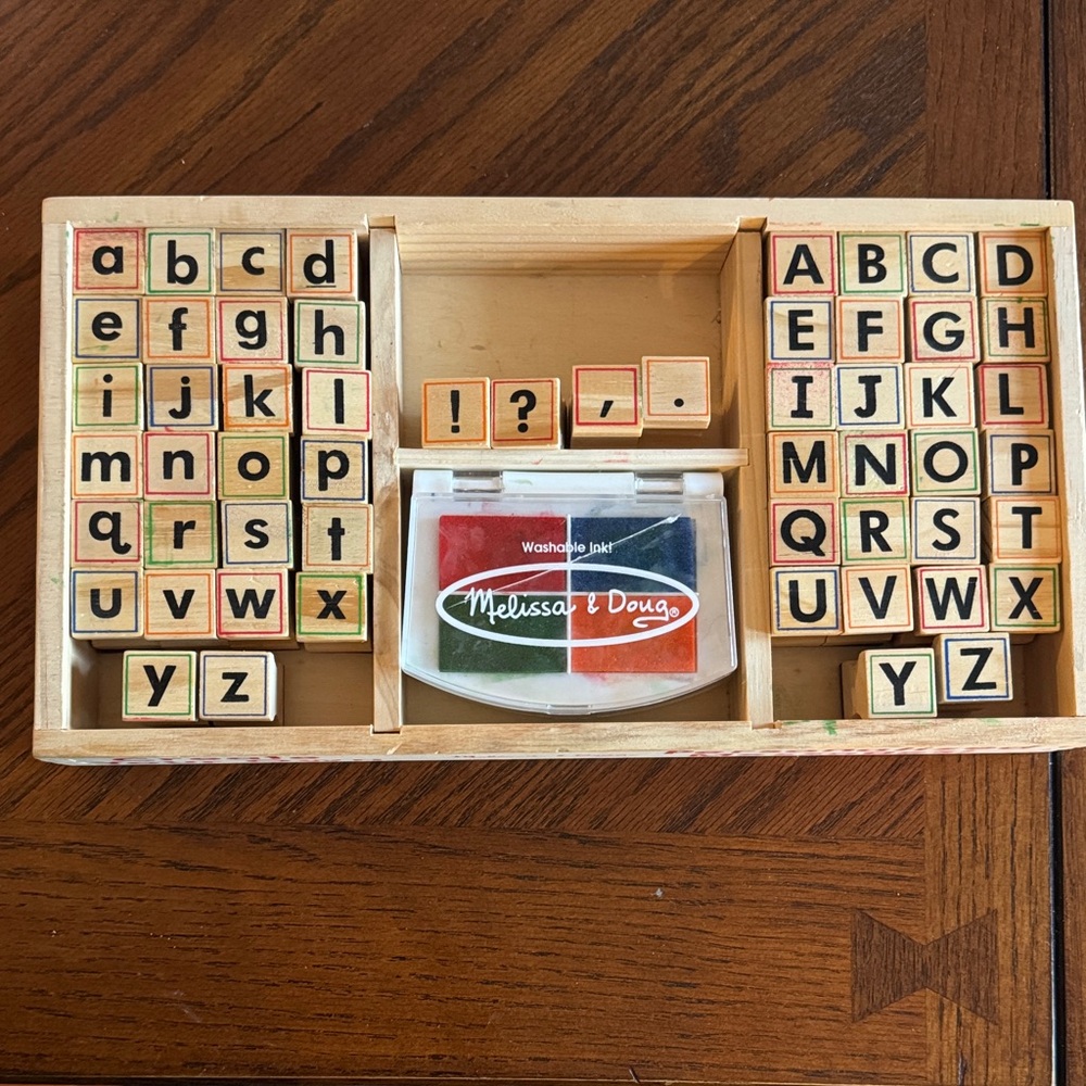 Melissa & Doug Wooden Alphabet Stamp Set -